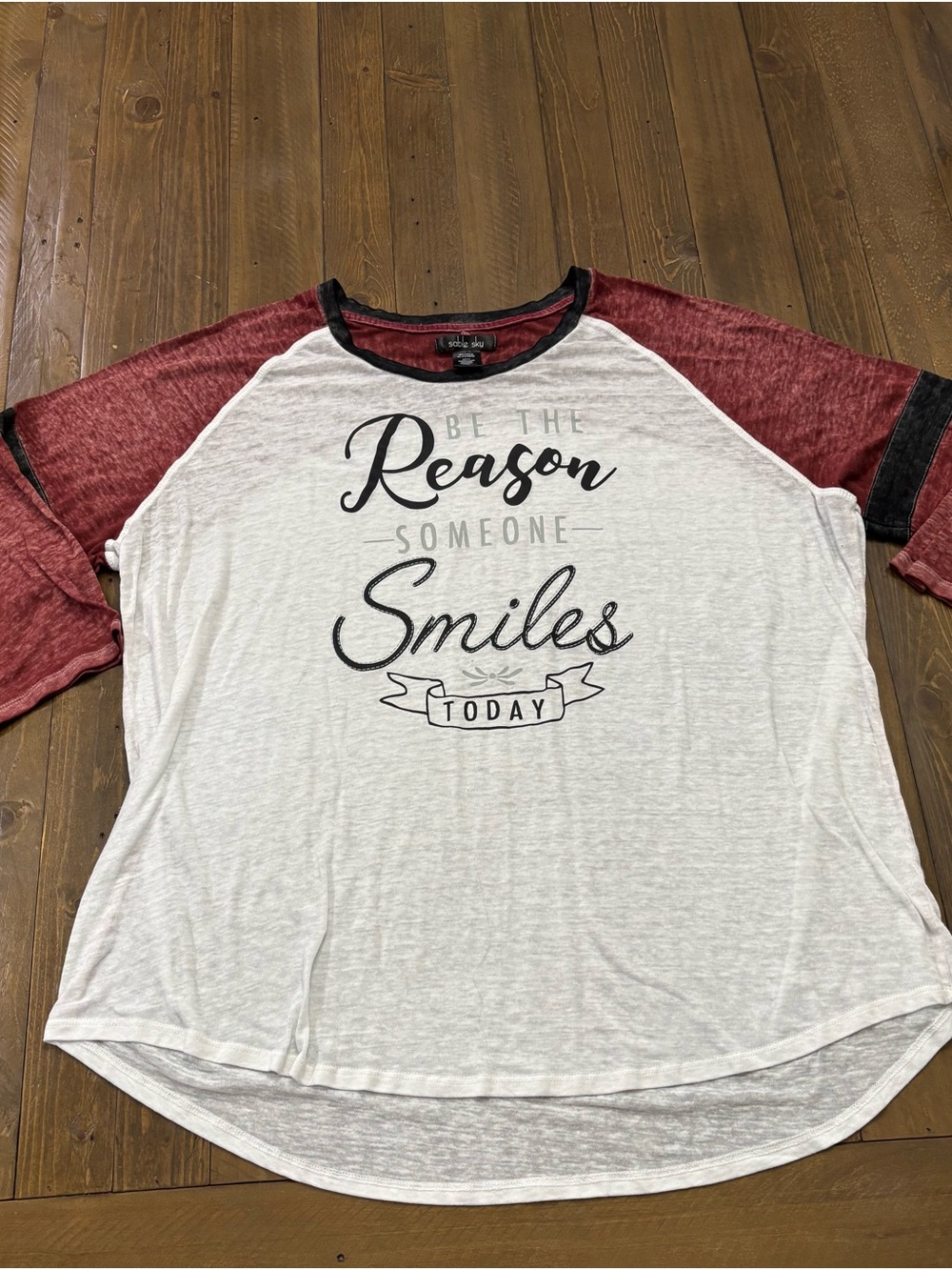 Sable Sky 3/4 Sleeve Jersey Tee with Motivational Message